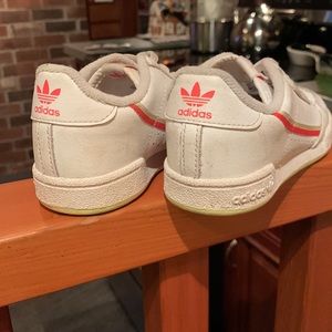 Adidas sneakers white with orange size 9 toddler